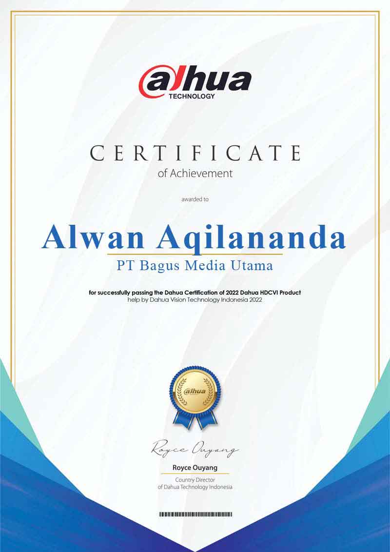 CERTIFICATE AUTHORIZED DEALER PT BAGUS MEDIA UTAMA
