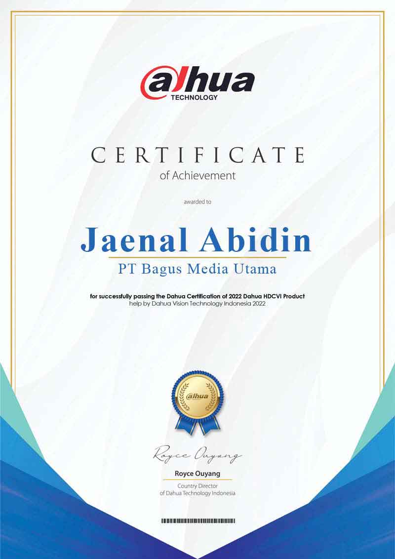CERTIFICATE AUTHORIZED DEALER PT BAGUS MEDIA UTAMA